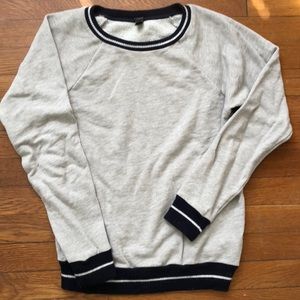 J.Crew Gray Sweater with navy trim